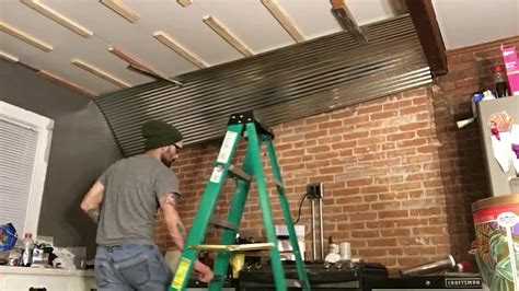 installing corrugated metal on ceiling